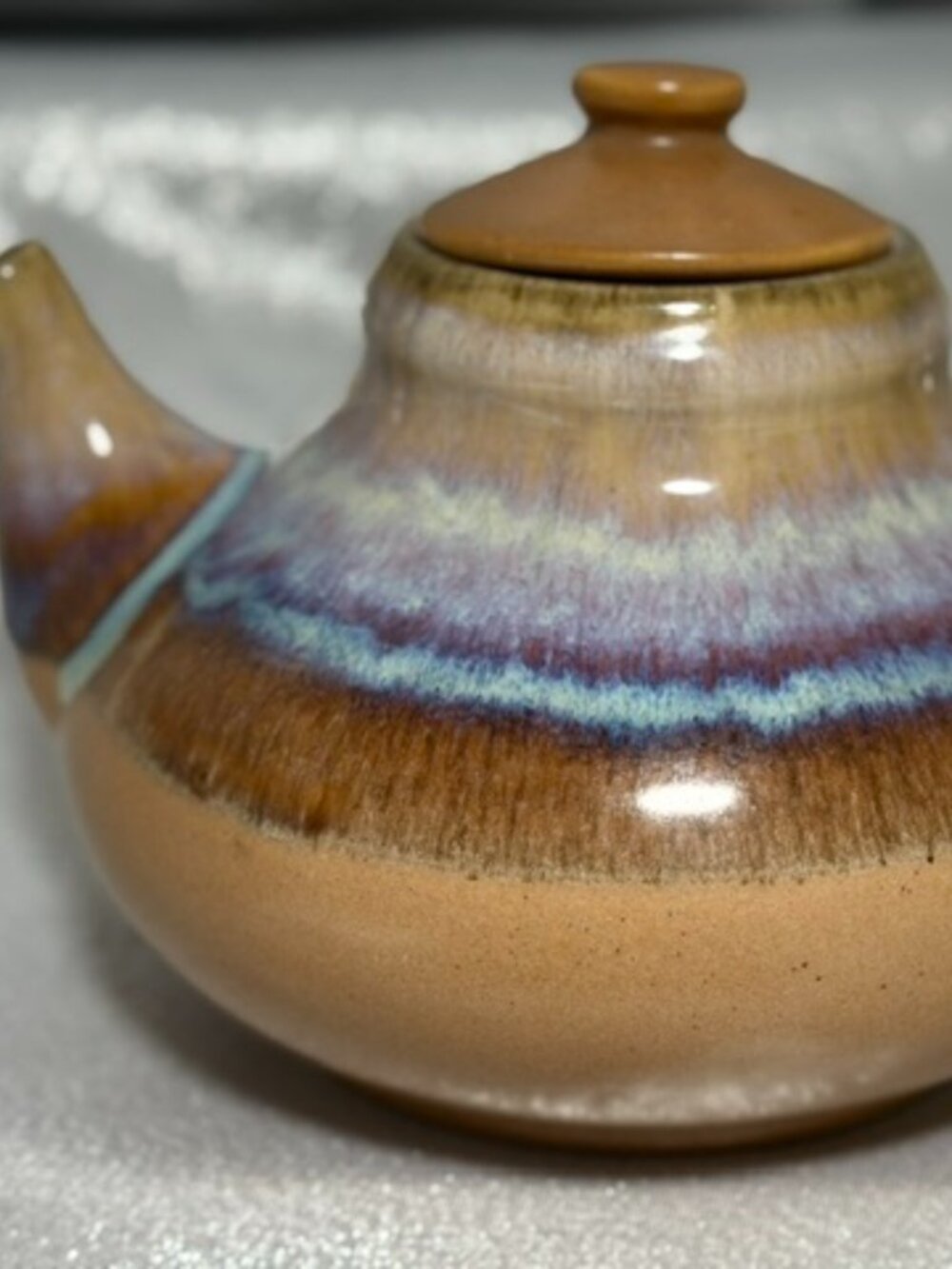 BEAUTIFUL PADILLA DRIP GLAZE MEXICAN ART POTTERY STONEWARE TEAPOT